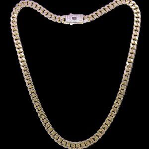 18K GOLD FILLED 8MM MIAMI CUBAN CHAIN W/ LUX CLASP